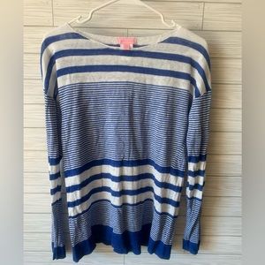 Lilly Pulitzer horizontal striped knit sweater 100% linen